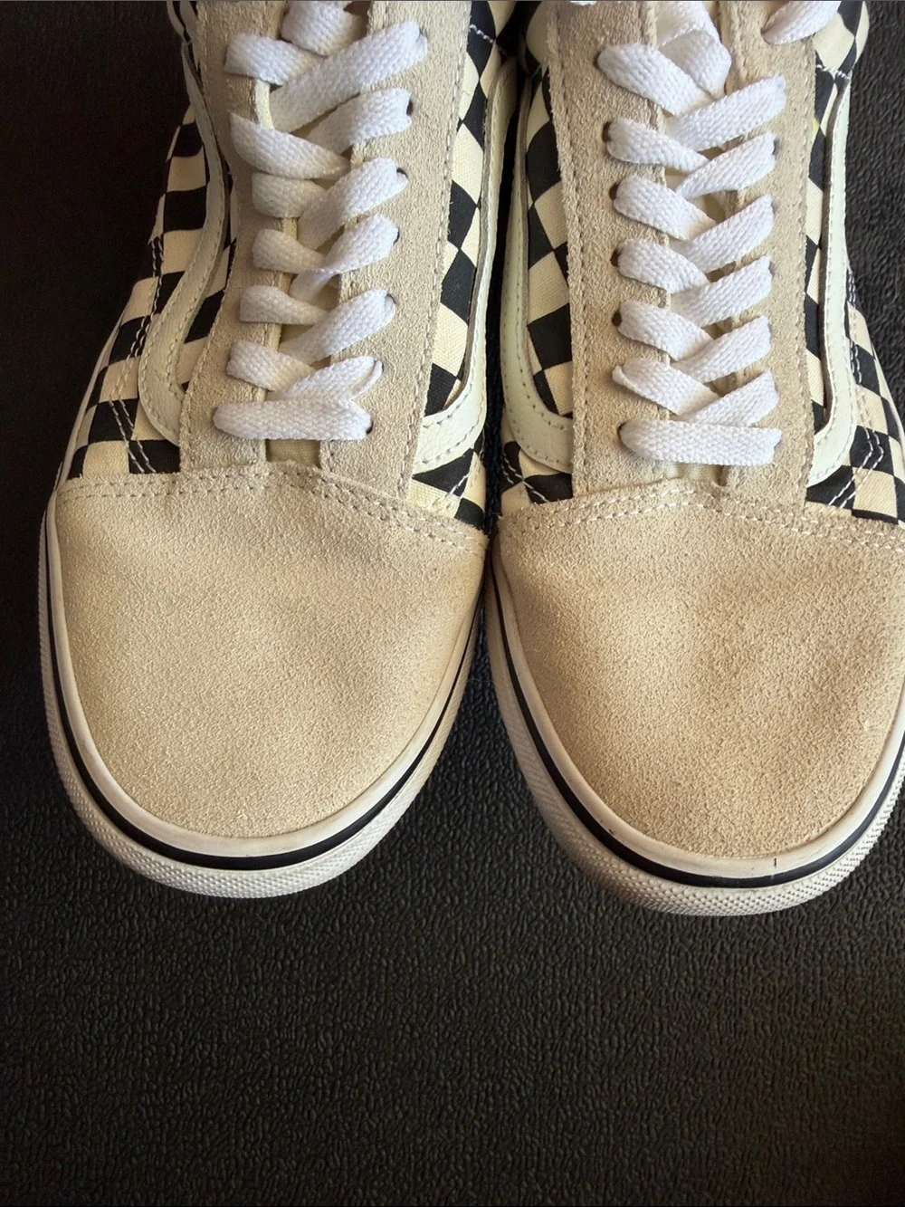 Vans Women's Checkerboard Low-Top Sneakers - Black & Cream